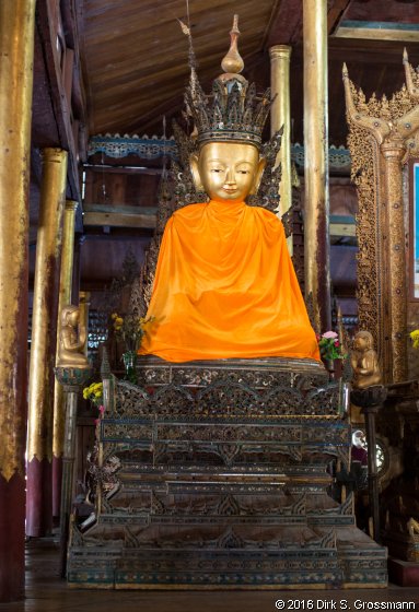 Interior of the Nga Phe Kyaung Monastery (Click for next group)