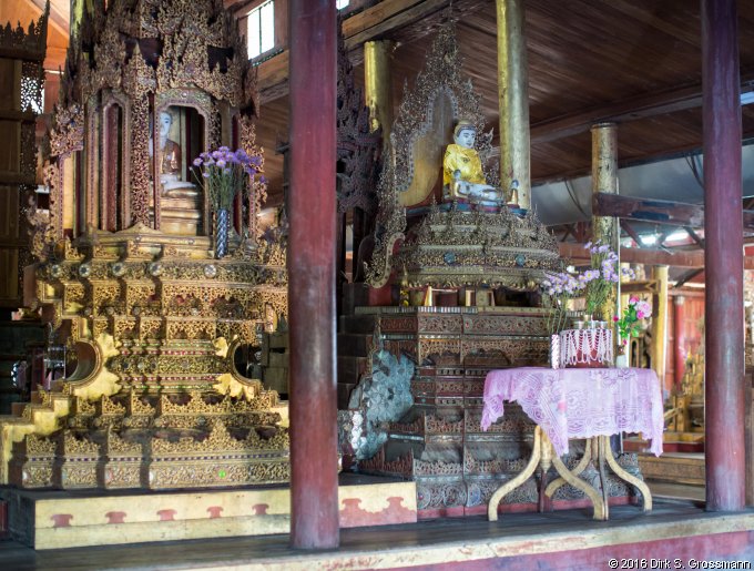 Interior of the Nga Phe Kyaung Monastery (Click for next image)