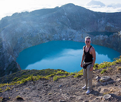 Dirk at the Kelimutu Crater Lakes